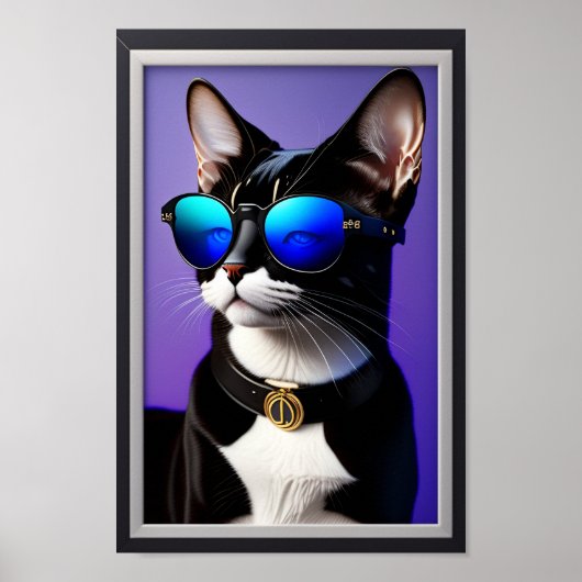 affiche pop art pour chat cool (Devant)