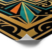 Affiche portrait de femme Flapper Art déco doré sa (Coin)