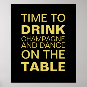 Affiche potable jaune de partie de Champagne