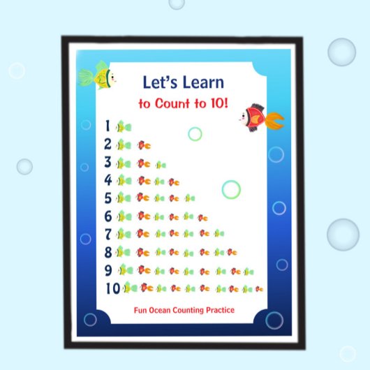 Affiche pour apprendre à compter jusqu'à 10 pour l