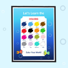 Affiche pour apprendre les couleurs pour les enfan