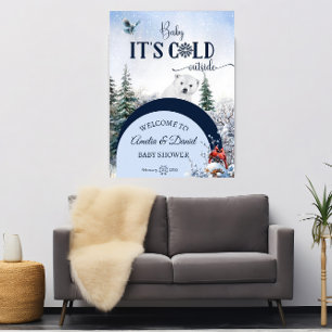 Affiche pour Baby Shower d'hiver Ours Polaire & Ca