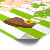 Affiche pour Baby Shower Fille St Patricks (Coin)