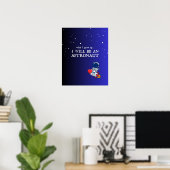 Affiche pour chambre d'enfant bleue, Astronaute, T (Bureau à domicile)