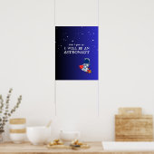 Affiche pour chambre d'enfant bleue, Astronaute, T (Cuisine)