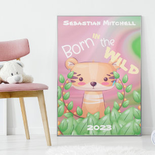 Affiche pour chambre d'enfant né dans la nature av