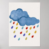 Affiche pour chambre d'enfants aux nuages colorés (Devant)