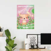 Affiche pour chambre d'enfants « Né dans la nature (Bureau à domicile)