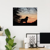 Affiche pour chien de Terre-Neuve (Bureau à domicile)