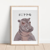Affiche pour enfants avec dessin d'hippopotame mig