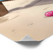 Affiche pour enfants de lapin mignon d'été côtier (Coin)