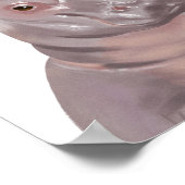 Affiche pour enfants dessinée d'hippopotame mignon (Coin)