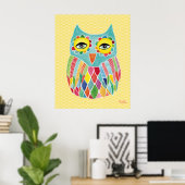 Affiche pour la chambre des filles avec chouette a (Bureau à domicile)