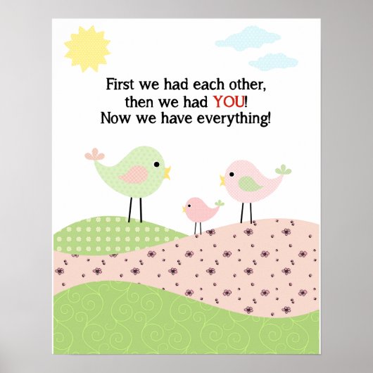 Affiche pour la famille d'oiseaux pour la chambre (Devant)