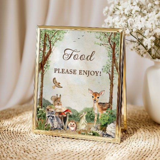 Affiche pour la table de nourriture de la Baby Sho