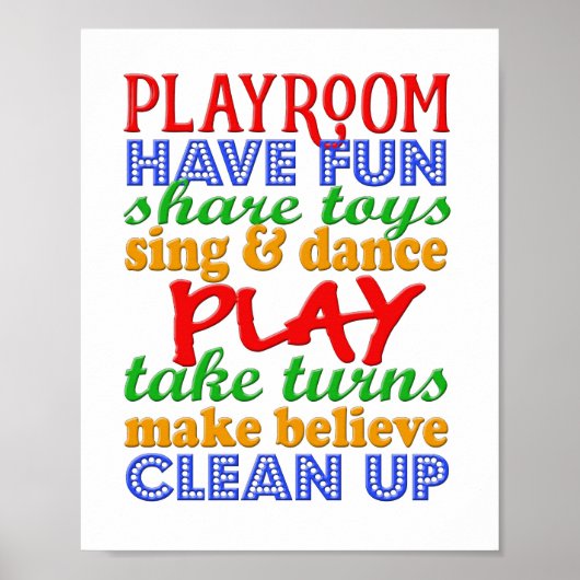 Affiche pour salle de jeux (Devant)