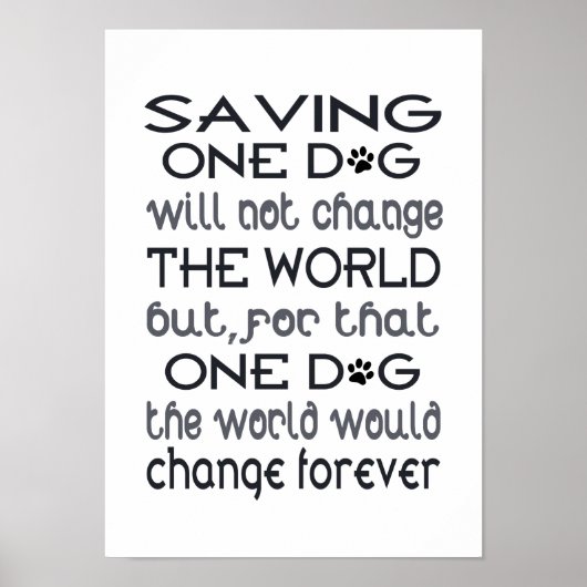 Affiche pour sauver un chien (Devant)