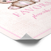 Affiche pour table de friandises pour fille ourson (Coin)