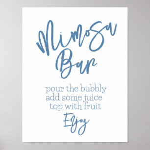 Affiche poussiéreuse bleue du bar Mimosa