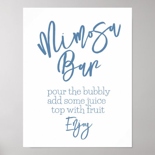 Affiche poussiéreuse bleue du bar Mimosa (Devant)