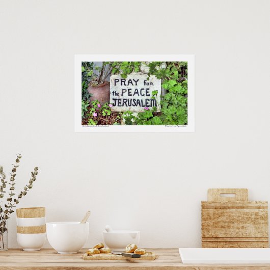 Affiche "Priez pour la paix de Jérusalem" (Cuisine)