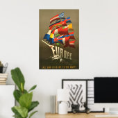 Affiche Pro-Europe Toutes les couleurs sur le mât (Bureau à domicile)