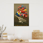 Affiche Pro-Europe Toutes les couleurs sur le mât (Cuisine)