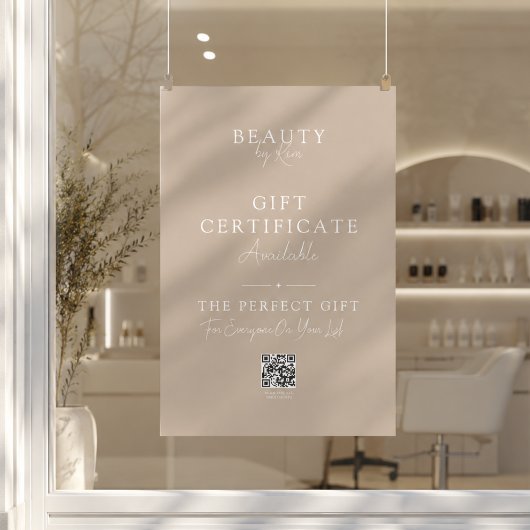 Affiche promotionnelle de certificat-cadeau de sal