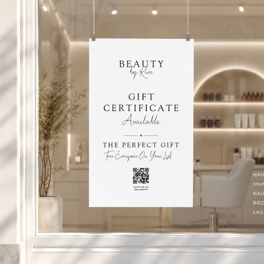 Affiche promotionnelle de certificat-cadeau de sal