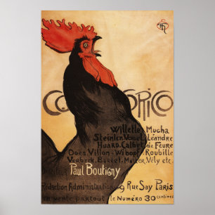 Affiche promotionnelle de coq périodique de