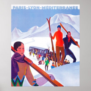 Affiche promotionnelle ferroviaire de PLM