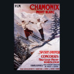 Affiche promotionnelle ski<br><div class="desc">Chamonix Mont-Blanc, France - Poster promotionnel de ski - Chamonix Mont-Blanc, France a été créé en 1900. Cette image représente des scènes de Chamonix Mont-Blanc, France.</div>
