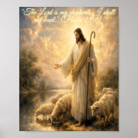 Affiche Psaume 23:1 Jésus en tant que Berger