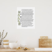 Affiche Psaume 91 Art Biblique Eucalyptus Verdure (Cuisine)
