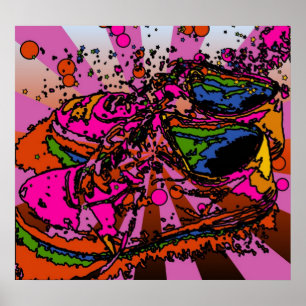 Affiche psychédélique de basket