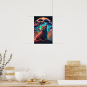 Affiche psychédélique de chat mystique | Chat cosm (Cuisine)