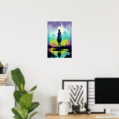 Affiche psychédélique de la forêt magique 2 (Bureau à domicile)