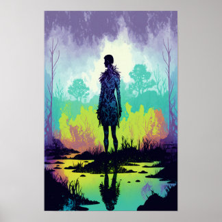 Affiche psychédélique de la forêt magique 2