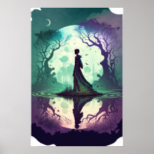 Affiche psychédélique de la forêt magique 4