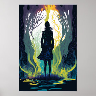 Affiche psychédélique de la forêt magique 5