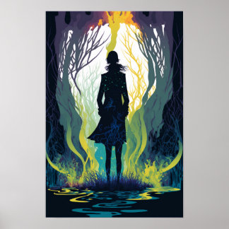 Affiche psychédélique de la forêt magique 5