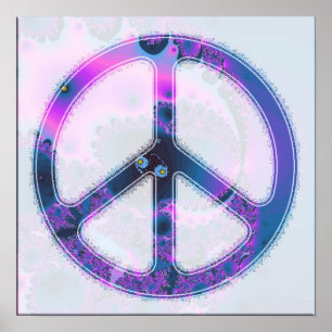 affiche psychédélique de signe de paix