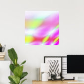 Affiche psychédélique rose pastel de 52x52 ou moin (Bureau à domicile)