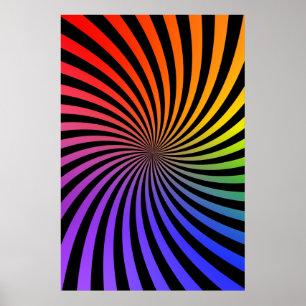 Affiche psychédélique :Spirale arc-en-ciel