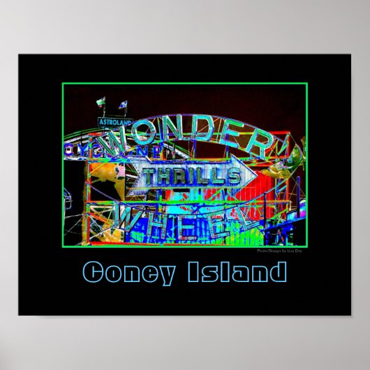 Affiche psychédélique 'Wonder Wheel Thrills' (Devant)