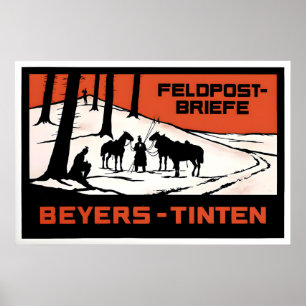 Affiche publicitaire allemande des années 1910 pou