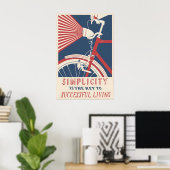 Affiche publicitaire ancienne de vélo Impression d (Bureau à domicile)
