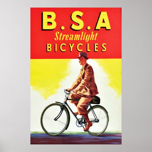 Affiche publicitaire de bicyclette britannique des (Devant)