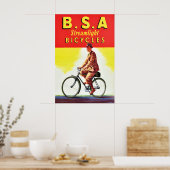 Affiche publicitaire de bicyclette britannique des (Cuisine)