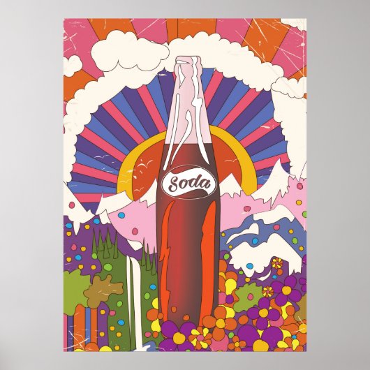 Affiche publicitaire de soda de style vintage (Devant)